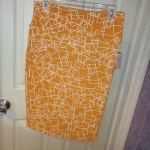 LuLaRoe "Cassie" pencil skirt size medium new with tags yellow and white